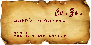 Csiffáry Zsigmond névjegykártya