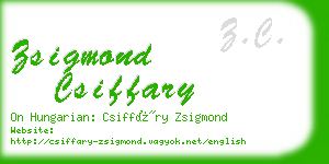 zsigmond csiffary business card